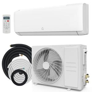 Garvee 9,000 BTU Mini Split Air Conditioner with Heat Pump, 18.5 SEER, Cools Up to 750 Sq. Ft, Energy Efficient Inverter AC with Installation Kit & Remote, Ductless AC Unit with Pre-Charged Condenser