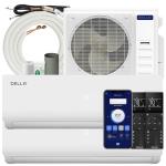 DELLA 35K BTU ODU 2 Dual Zone 18000 18000 BTU 19 SEER2 208-230V, Work with Alexa and Wifi, Cools Up to 2000 Sq.Ft, Multi Zone Ductless Pre-Charged Mini Split AC Heat Pump, 16ft Installation Kits