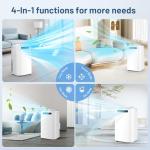 14000 BTU Portable Air Conditioners for Room up to 700 Sq. Ft, 3-IN-1 Portable AC Unit with Fan Dehumidifier, Drainage-free Cooling, 48 dB Quiet Sleep Mode, 24H Timer, Auto Swing, Windows Kit Included