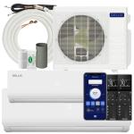 DELLA 28K BTU ODU 20 SEER2, 2 Dual Zone 9000 18000 BTU 208-230V Cools Up to 1400 Sq.Ft, Multi Zone Ductless Pre-Charged Heat Pump Mini Split AC & Work with Alexa and Wifi, 16ft Installation Kits