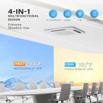 ROVSUN WIFI 20000 BTU Dual Zone (9K+9K) Ceiling Cassette Mini Split AC/Heater with Inverter, 20 SEER2 Ductless Air Conditioner with Pre-Charged Condenser, Heat Pump & 25Ft Copper Lines, 208-230V