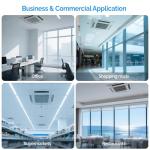 ROVSUN WIFI 20000 BTU Dual Zone (9K+9K) Ceiling Cassette Mini Split AC/Heater with Inverter, 20 SEER2 Ductless Air Conditioner with Pre-Charged Condenser, Heat Pump & 25Ft Copper Lines, 208-230V