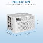 8000 BTU Window Air Conditioner with WiFi, Window AC Unit Cools Up to 350 Sq. Ft., Energy Saving with Remote & App Control & Timer Function, Perfect for Small Rooms, Living Room, Office