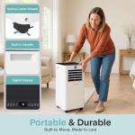 SereneLife 10,000 BTU Portable Air Conditioner and Heater, Small AC with Dehumidifier and Fan, Wifi Function, Mini AC Unit with 450 Sq. Ft. Coverage, Includes Remote Control and Window Mount Kit