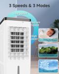 Windowless Portable Air Conditioners, Swamp Cooler with Oscillation, Evaporative Air Cooler with Remote, 7H Timer, Air Coolers Fan with 3Modes&Speeds for Bedroom Indoor Room (White, 9L)