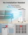 Windowless Portable Air Conditioners, Swamp Cooler with Oscillation, Evaporative Air Cooler with Remote, 7H Timer, Air Coolers Fan with 3Modes&Speeds for Bedroom Indoor Room (White, 9L)