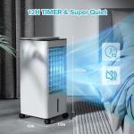 Windowless Portable Air Conditoners, 12H Timer &1.16Gal Tank, 45° Oscillation, 3-IN-1 Portable AC with Remote, 3 Modes 3 Speeds, Fast Cooling Quiet Ventless Swamp Cooler for Home, 3 Ice Packs, White