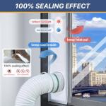 Loviga Portable AC Window Vent Kit, 100% Sealing Portable Air Conditioner Window Kit Seal Kit for AC Unit Clothes Dryer, 9X63 Inch Length Adjustable, Waterproof, No Drilling