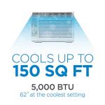 BLACK+DECKER Window Air Conditioner 5000 BTU, AC Window Unit Cools Up to 150 Square Feet, Window AC Unit with Mechanical Controls, Manual Fan Only and Cool Settings, BD05MWT6, White