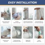 Loviga Portable AC Window Vent Kit, 100% Sealing Portable Air Conditioner Window Kit Seal Kit for AC Unit Clothes Dryer, 9X63 Inch Length Adjustable, Waterproof, No Drilling