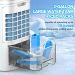 24" Windowless Portable Air Conditioner, 15H Timer & 120°Oscillation, 3-IN-1 Portable AC Unit with Remote, 2-Gal Tank, 3 Modes & 3 Speeds, Ultra-Quiet Ventless Swamp Cooler for Home Office, Milk