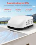 VEVOR RV Air Conditioner, 13500 BTU Non-Ducted Rooftop RV AC, 65 dB Quiet Design, Highly Compatible with Air-conditioning Unit, for Campers, Vans, Trailers, White, Single Host-No Accessories