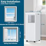 GarveeTech 8,000 BTU Portable Air Conditioner for Indoor Rooms, 3-In-1 AC Unit for Bedroom 250-350 Sq.Ft, Dehumidifier, Fan, Sleep Mode, 24 Timer, Remote Control, Window Kits