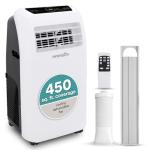 SereneLife SLPAC12.5 SLPAC 3-in-1 Portable Air Conditioner with Built-in Dehumidifier Function,Fan Mode, Remote Control, Complete Window Mount Exhaust Kit, 12,000 BTU, White