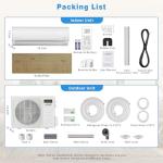 JINJUNYE 12000BTU Mini Split Air Conditioner Ductless Inverter Heat Pump, 208-230V, Min Split AC/Heating System, Energy Saving, Cooler up to 750 Sq. Ft, Full Set installation Kit