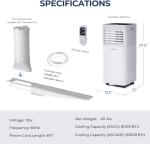 COSTWAY Portable Air Conditioner, 10000 BTU AC Cooling for Room Spaces up to 350sq.ft, with Remote Control, 24H Timer & Window Venting Kit, with Sleep Mode, Suitable for Bedroom, Living Room, Black