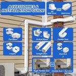 TAKTOPEAK 3'' 17 Ft [Quick Installation] PVC Decorative Line Cover Kit for Ductless Mini Split Air Conditioners, Central AC and Heat Pump Systems