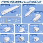 TAKTOPEAK 3'' 17 Ft [Quick Installation] PVC Decorative Line Cover Kit for Ductless Mini Split Air Conditioners, Central AC and Heat Pump Systems
