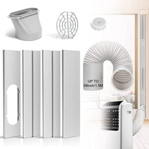 Portable Air Conditioner Window Door Kit with 5.9”Exhaust Hose, Universal Adjustable Window Seal,Sliding AC Vent Kit for Horizontal or Vertical Windows, Window Kit with 1.5M Hose
