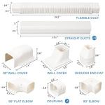 3" W 16.1Ft L Line Set Cover Kit for Mini Split Air Conditioners Decorative PVC Slim Line Cover for Central AC & Heat Pumps Systems Tubing Cover