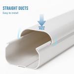 3" W 16.1Ft L Line Set Cover Kit for Mini Split Air Conditioners Decorative PVC Slim Line Cover for Central AC & Heat Pumps Systems Tubing Cover