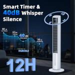 FANCOLE 44 INCH Windowless Air Conditioner with 4 Modes & 3 Speeds, 12H Timer, 4L Tank for 24H Cooling Evaporative Air Cooler, 4 Ice Packs, 17Ft Remote, 120° Oscillating Portable AC Unit for Bedroom