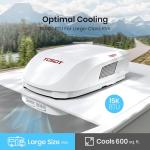 TOSOT GRH15DC-A6NNA1A/O GO Cool RV Air Conditioner 15000 BTU, Non-Ducted Camper Rooftop AC Unit with Heat Pump, WiFi and Remote Control, White