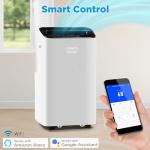 TURBRO Greenland 14,000 BTU Inverter Portable Air Conditioner, High Efficiency, Quiet Operation, Cools Up to 600 Sq. Ft., Dehumidifier & Fan, with Remote, WiFi, and Alexa/Google Assistant