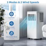3-in-1 Portable Air Conditioners，8000BTU Portable AC Units Cools 350 Sq.Ft. with 24H Timer Remote Control，Easy Install Kit for Bedroom, Office, Dorm