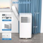 3-in-1 Portable Air Conditioners，8000BTU Portable AC Units Cools 350 Sq.Ft. with 24H Timer Remote Control，Easy Install Kit for Bedroom, Office, Dorm