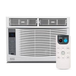 BLACK+DECKER Window Air Conditioner 6,000 BTU, AC Window Unit Cools Up to 250 Square Feet, Window AC Unit with Remote Control, 3 Cooling Speeds and Fan Only Function, BWAC06WTB, White