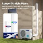 Della 4" 7.5 Ft Mini Split Line Set Cover, Decorative PVC Lineset Cover Kit, Paintable for Air Conditioner, Central AC, HAVC & Heat Pumps Systems Tubing Cover, White