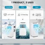 COSTWAY 10000 BTU Portable Air Conditioner, 3 in 1 AC Unit, Fan & Dehumidifier w/Sleep Mode, 24H Timer, LED Display, Child Lock, Remote Control & Window Kit for Bedroom, Office, Dorm (10000BTU)