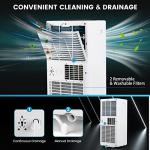COSTWAY 10000 BTU Portable Air Conditioner, 3 in 1 AC Unit, Fan & Dehumidifier w/Sleep Mode, 24H Timer, LED Display, Child Lock, Remote Control & Window Kit for Bedroom, Office, Dorm (10000BTU)
