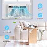 8000 BTU Smart Window Air Conditioner - Cools 550 Sq.Ft, WiFi Enabled, Ultra Quiet, Energy Star Certified, 3 Fan Speeds, 24H Timer, Easy Install for Home & Office