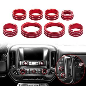 Chevy Silverado AC Knob Trim Set - 8Pcs Red