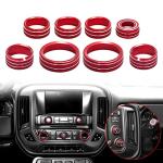 Chevy Silverado AC Knob Trim Set - 8Pcs Red