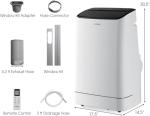 COSTWAY 15000 BTU Portable Air Conditioner, with Heat, Auto Swing 4-in-1 AC Unit for Rooms up to 800 Sq.Ft, with Built-in Dehumidifier, 24H Timer, Remote Control/APP Control & Window Kit(15000 BTU)