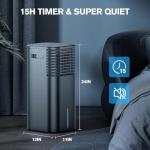 24" Windowless Portable Air Conditioner, 15H Timer & 120°Oscillation, 3-IN-1 Portable AC Unit with Remote, 2-Gal Tank, 3 Modes & 3 Speeds, Ultra-Quiet Ventless Swamp Cooler for Home Office, Coffee