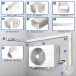 SUREPHON 3" 13.5Ft Mini Split Line Set Cover, Plastic Line Kit for Outside Units, Mini Split Air Conditioner, Central AC and Heat Pump