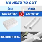 SUREPHON 3" 13.5Ft Mini Split Line Set Cover, Plastic Line Kit for Outside Units, Mini Split Air Conditioner, Central AC and Heat Pump