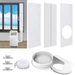 Portable Air Conditioner Window Vent Kit with 2-in-1 Coupler Fit for 5.0"/5.9” Exhaust Hose, Mobile A/C Unit Window Kit with 3 Seamless Slot Seal Plates for Vertical/Horizontal Sliding Window