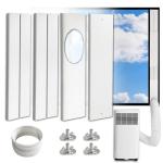 Portable AC Window Vent Kit - Complete Air Conditioner Window Kit, Adjustable PVC Window Seal Kit Panels Up to 60 Inches, for Universal Thread AC Exhaust Hose of 5.1" and 5.9" Diameter
