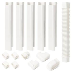 HOXHA 3" W 10Ft L Mini Split Line Set Cover Kit Air Conditioners Decorative PVC Slim Line Cover for Central AC & Heat Pumps Systems Tubing Cover