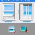 Portable Air Conditioner Window Vent Kit with 2-in-1 Coupler Fit for 5.0"/5.9” Exhaust Hose, Mobile A/C Unit Window Kit with 3 Seamless Slot Seal Plates for Vertical/Horizontal Sliding Window