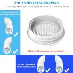 Portable Air Conditioner Window Vent Kit with 2-in-1 Coupler Fit for 5.0"/5.9” Exhaust Hose, Mobile A/C Unit Window Kit with 3 Seamless Slot Seal Plates for Vertical/Horizontal Sliding Window