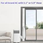 Portable AC Window Vent Kit - Complete Air Conditioner Window Kit, Adjustable PVC Window Seal Kit Panels Up to 60 Inches, for Universal Thread AC Exhaust Hose of 5.1" and 5.9" Diameter