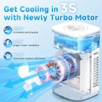 FANCOLE 4-IN-1 Small Air Conditioner w/ 2 Ice Packs, 16.5ft Remote, 1200ML Tank, 7H Smart Timer, 3Speed & 2Cool Mist Personal Air Conditioner, 7-Color Light Portable AC Unit for Bedroom Cover 100Sq.ft