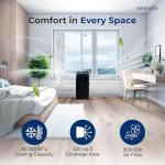 SereneLife SLPAC19B Portable 10000 BTU-3-in-1 Compact Standing Air Conditioner for Room Up to 320 Sq. Ft. -Floor AC Unit with Remote Control-Universal Casters, Window Mount Kit, Stadard, Black
