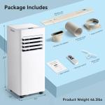 Aoxun 10000 BTU Portable Air Conditioners, WiFi APP Smart Control, 4-IN-1 AC Unit, Fast Cooling, Dehumidifier, Fan & 24H Timer Quiet Sleep, W/Remote Control, Window Kits, for Home/Office/Dorm